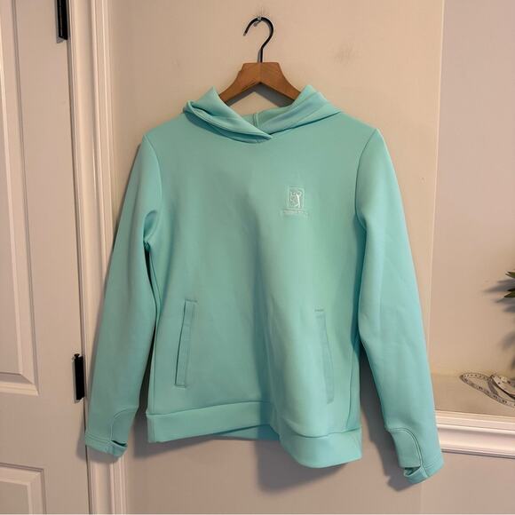 TPC Deere Run Bright Blue Hoodie Sweatshirt Scuba Material Medium Golf - Picture 10 of 11